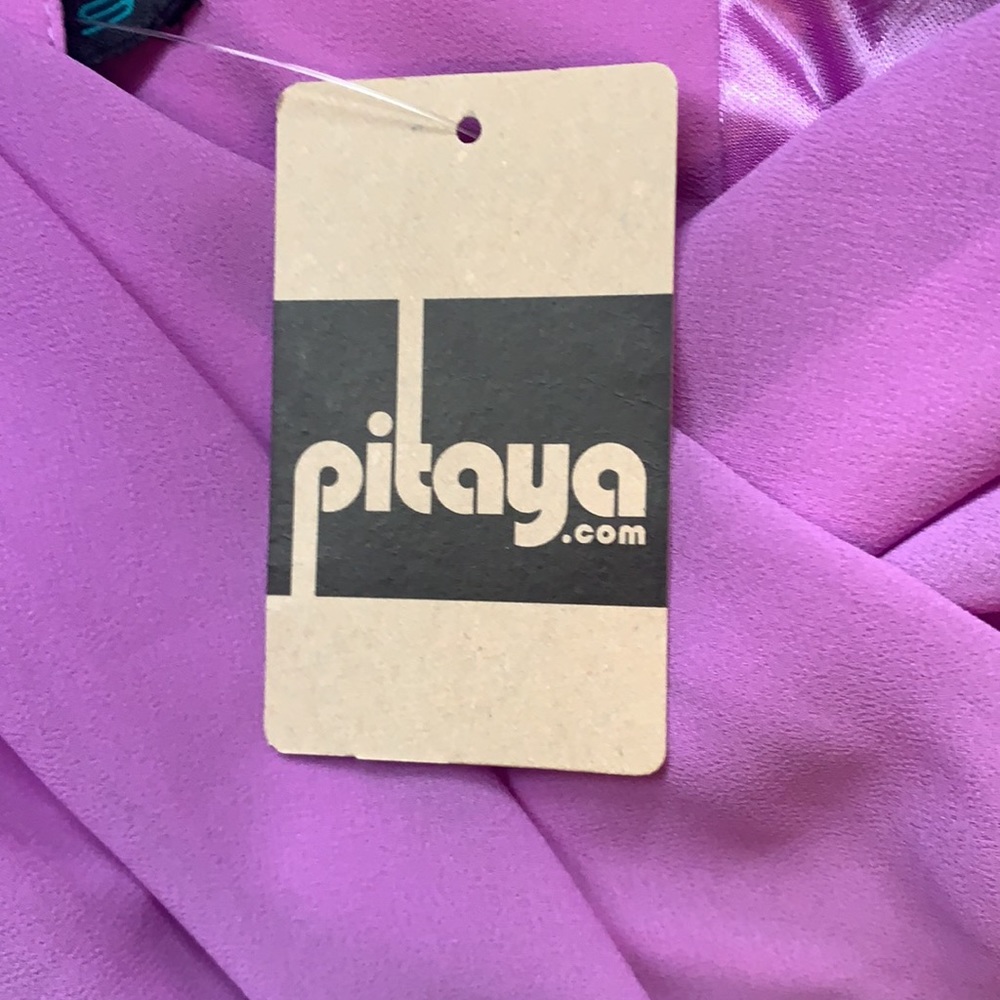Pitaya Boutique Lilac Wrap Chiffon Dress - Picture 3 of 6